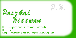 paszkal wittman business card